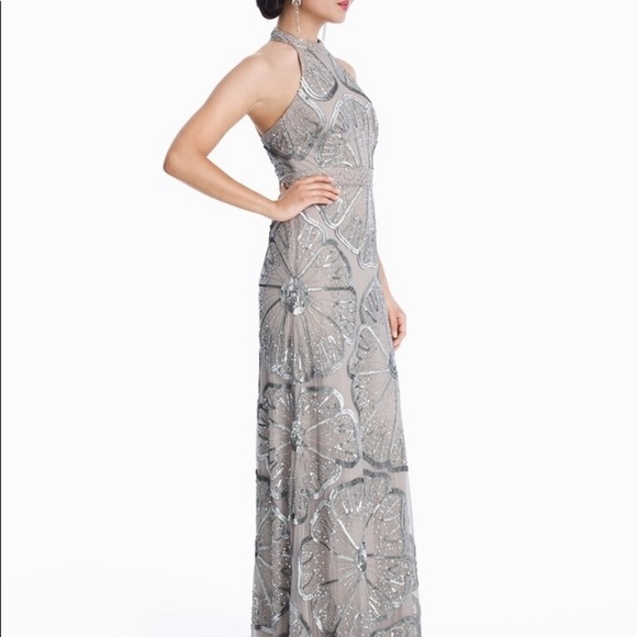 Adrianna-Papell Halter sequins and beads dress - Picture 9 of 10